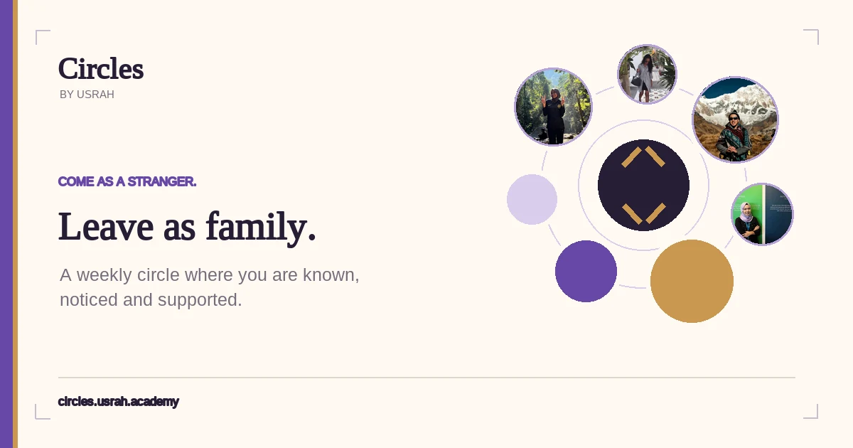 The Circles by Usrah signature surrounded by Circler profile photos